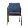 Armen Living Arcadia and Renzo 5-Piece Fabric Dining Set in Blue/Walnut