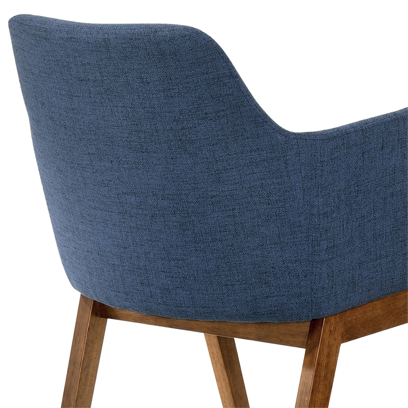 Armen Living Arcadia and Renzo 5-Piece Fabric Dining Set in Blue/Walnut