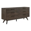 Armen Living Astoria 6-Drawer Modern Wood Double Dresser in Brown