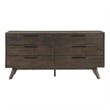 Armen Living Astoria 6-Drawer Modern Wood Double Dresser in Brown