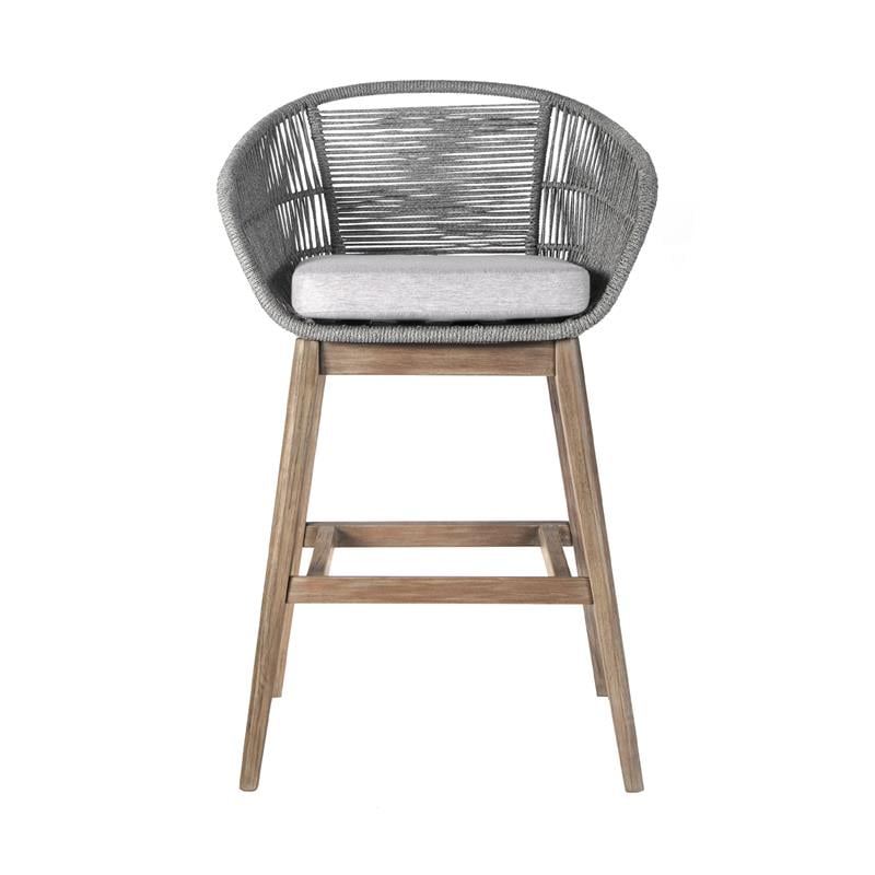 Tutti Frutti Indoor Outdoor Bar Height Bar Stool in Light Eucalyptus Wood
