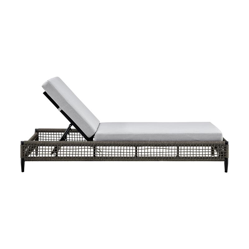 Armen Living Alegria Outdoor Aluminum Adjustable Chaise Lounge Chair in Gray
