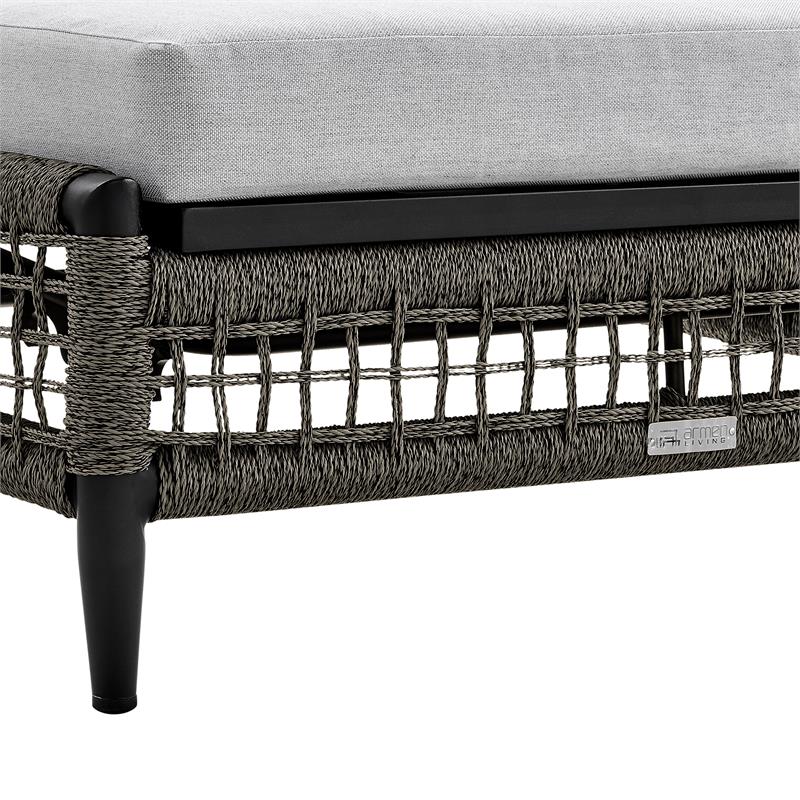 Armen Living Alegria Outdoor Aluminum Adjustable Chaise Lounge Chair in Gray