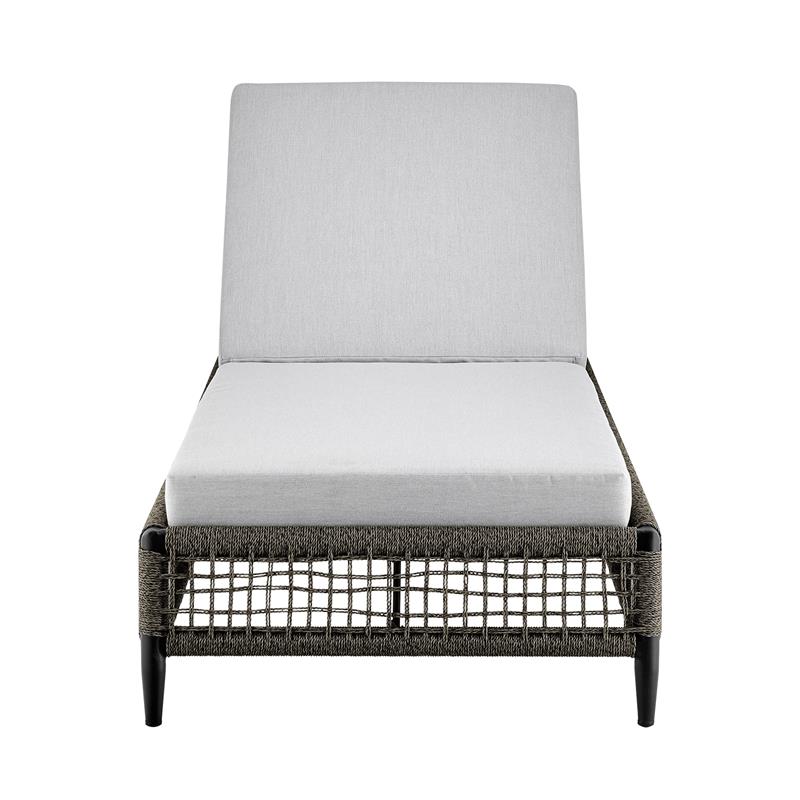 Armen Living Alegria Outdoor Aluminum Adjustable Chaise Lounge Chair in Gray