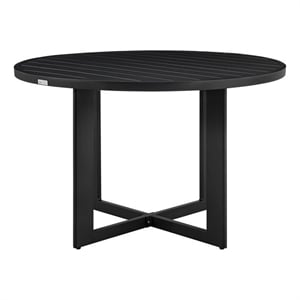 Cayman Outdoor Patio Round Dining Table in Aluminum