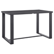 Armen Living Menorca Aluminum Outdoor Bar Height Dining Table in Gray
