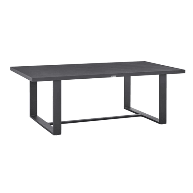 Armen Living Menorca Aluminum Outdoor Rectangular Dining Table in Gray