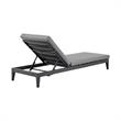 Menorca Outdoor Patio Adjustable Chaise Chair in Aluminum with Grey Cushions