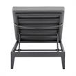Menorca Outdoor Patio Adjustable Chaise Chair in Aluminum with Grey Cushions