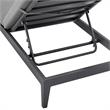 Menorca Outdoor Patio Adjustable Chaise Chair in Aluminum with Grey Cushions