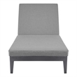 Menorca Outdoor Patio Adjustable Chaise Chair in Aluminum with Grey Cushions