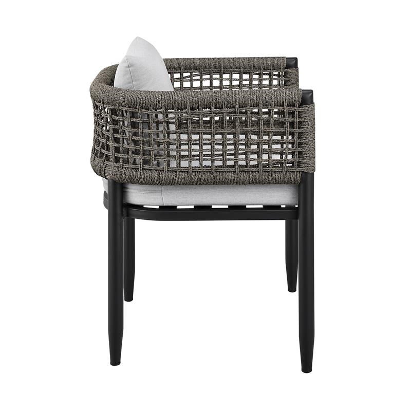 Armen Living Alegria Outdoor 5-Piece Aluminum & Rope Dining Set in Gray