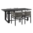 Armen Living Alegria Outdoor 5-Piece Aluminum & Rope Dining Set in Gray