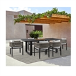 Alegria Outdoor 7-Piece Dining Table Set in Aluminum with Grey Rope and Cushions