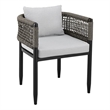 Alegria Outdoor 7-Piece Dining Table Set in Aluminum with Grey Rope and Cushions
