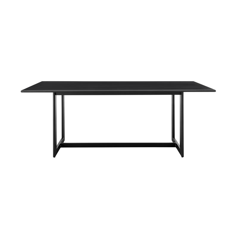 Armen Living Cayman Outdoor Patio 7-Piece Aluminum Dining Set in Gray