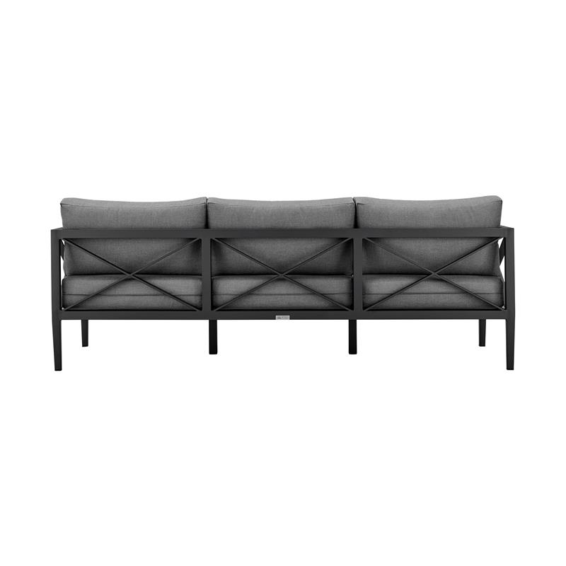 Armen Living Sonoma 4-Piece Modern Aluminum Outdoor Set in Dark Gray