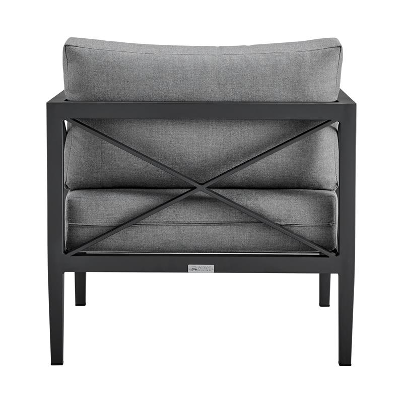 Armen Living Sonoma 4-Piece Modern Aluminum Outdoor Set in Dark Gray