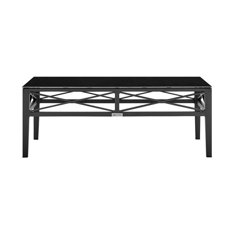 Armen Living Sonoma 4-Piece Modern Aluminum Outdoor Set in Dark Gray