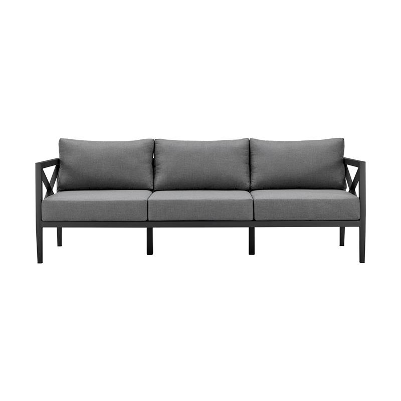 Armen Living Sonoma 4-Piece Modern Aluminum Outdoor Set in Dark Gray