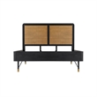 Armen Living Saratoga Modern Wood Queen Platform Frame Bed in Black