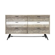 Armen Living Bridges 6-Drawer Modern Wood Dresser in Natural/Gray