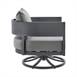 Armen Living Argiope Gray Aluminum Outdoor Patio Swivel Rocking Chair in Gray