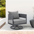 Armen Living Argiope Gray Aluminum Outdoor Patio Swivel Rocking Chair in Gray