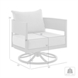 Armen Living Argiope Gray Aluminum Outdoor Patio Swivel Rocking Chair in Gray