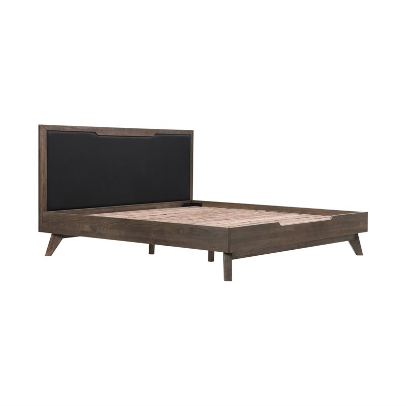 Armen Living Astoria 3-Piece Modern Wood King Bedroom Set in Brown
