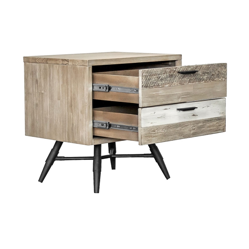 Armen Living Bridges 3-Piece Modern Wood Queen Bedroom Set in Natural