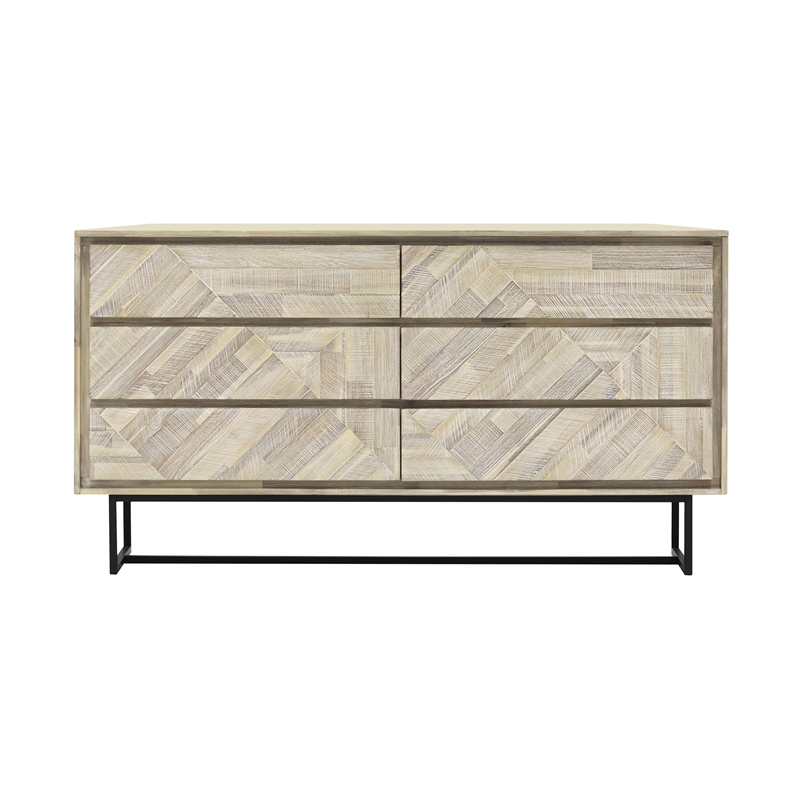 Armen Living Peridot 4-Piece Modern Wood Queen Bedroom Set in Natural