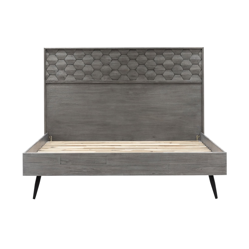 Armen Living Makena 4-Piece Modern Wood King Bedroom Set in Natural