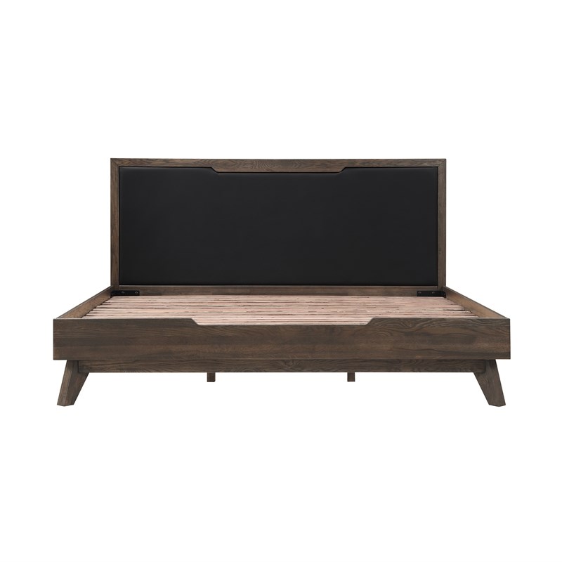 Armen Living Astoria 4-Piece Modern Wood King Bedroom Set in Brown