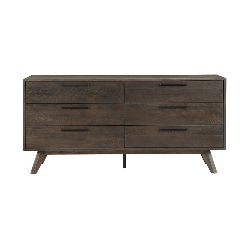 Armen Living Astoria 4-Piece Modern Wood King Bedroom Set in Brown