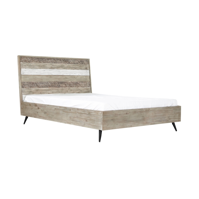 Armen Living Bridges 4-Piece Modern Wood Queen Bedroom Set in Natural