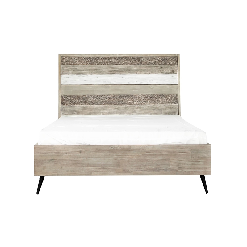 Armen Living Bridges 4-Piece Modern Wood Queen Bedroom Set in Natural