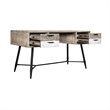 Armen Living Bridges 4-Drawer Modern Wood Desk in Natural/Gray
