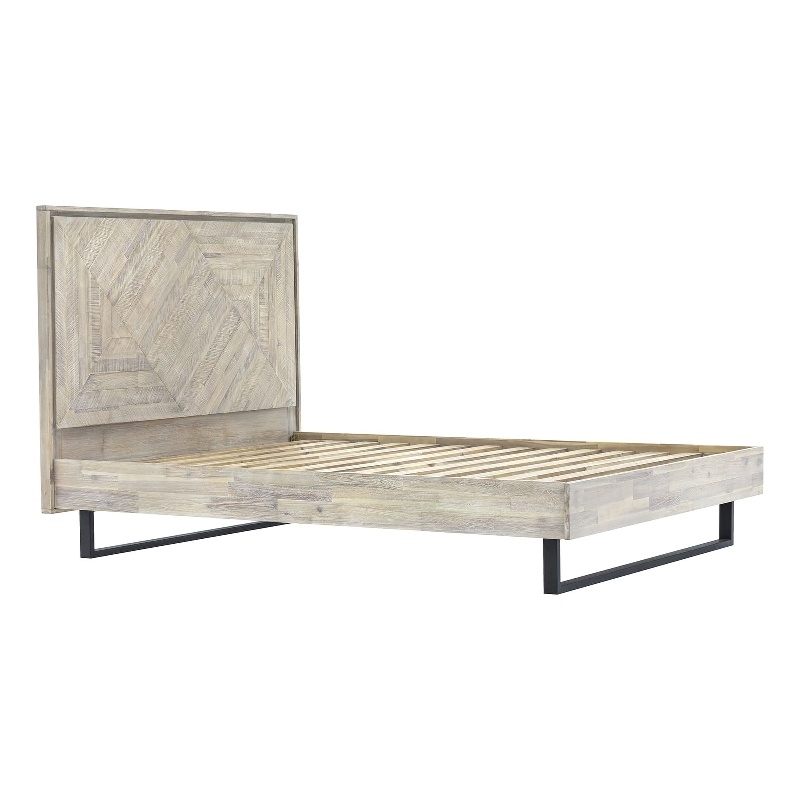 Armen Living Peridot Modern Wood Queen Platform Bed Frame in Natural
