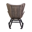 Armen Living Fanny Wood & Rope Outdoor Patio Rocking Chair in Dark Wood/Truffle