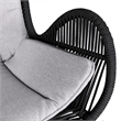 Armen Living Fanny Wood & Rope Outdoor Patio Rocking Chair in Natural/Charcoal