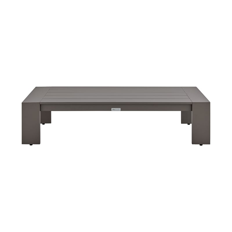 Armen Living Mongo 4-Piece Aluminum Outdoor Patio Furniture Set in Brown/Beige