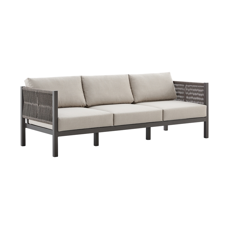 Armen Living Cuffay 4-Piece Fabric Outdoor Patio Furniture Set in Brown