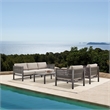 Armen Living Cuffay 4-Piece Fabric Outdoor Patio Furniture Set in Brown