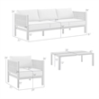 Armen Living Cuffay 4-Piece Fabric Outdoor Patio Furniture Set in Brown
