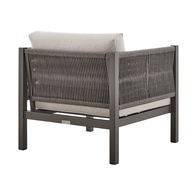 Armen Living Cuffay 4-Piece Fabric Outdoor Patio Furniture Set in Brown