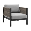 Armen Living Cuffay 4-Piece Fabric Outdoor Patio Furniture Set in Black/Gray