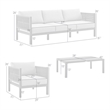 Armen Living Cuffay 4-Piece Fabric Outdoor Patio Furniture Set in Black/Gray