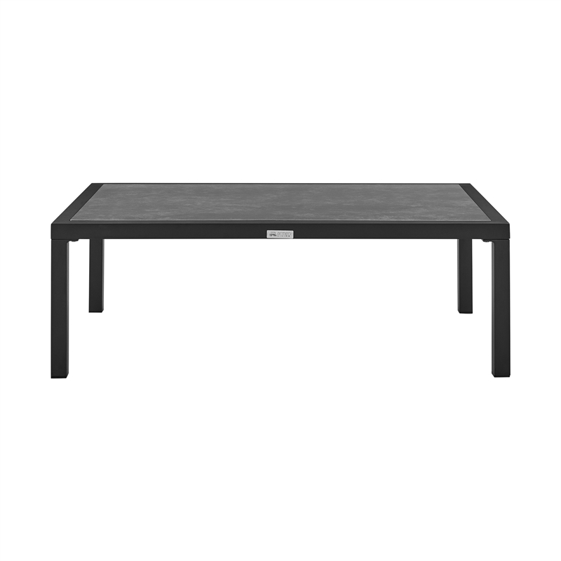 Armen Living Cuffay 4-Piece Fabric Outdoor Patio Furniture Set in Black/Gray