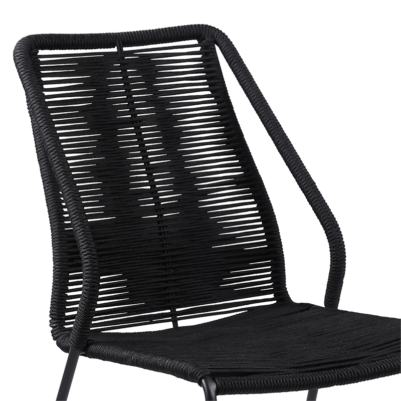 Armen Living Koala and Clip 5-Piece Wood/Metal Dining Set in Dark Wood/Black